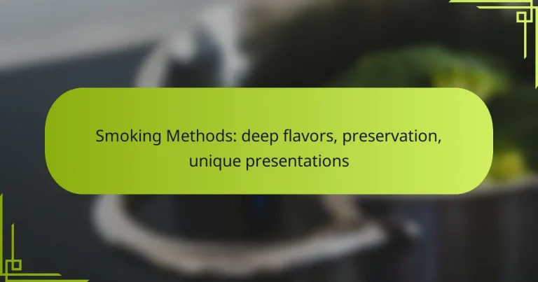 Smoking Methods: deep flavors, preservation, unique presentations