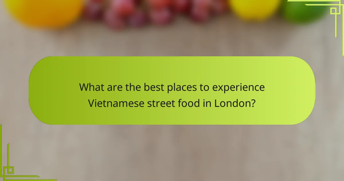 What are the best places to experience Vietnamese street food in London?