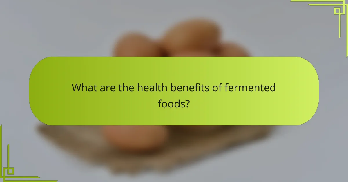 What are the health benefits of fermented foods?